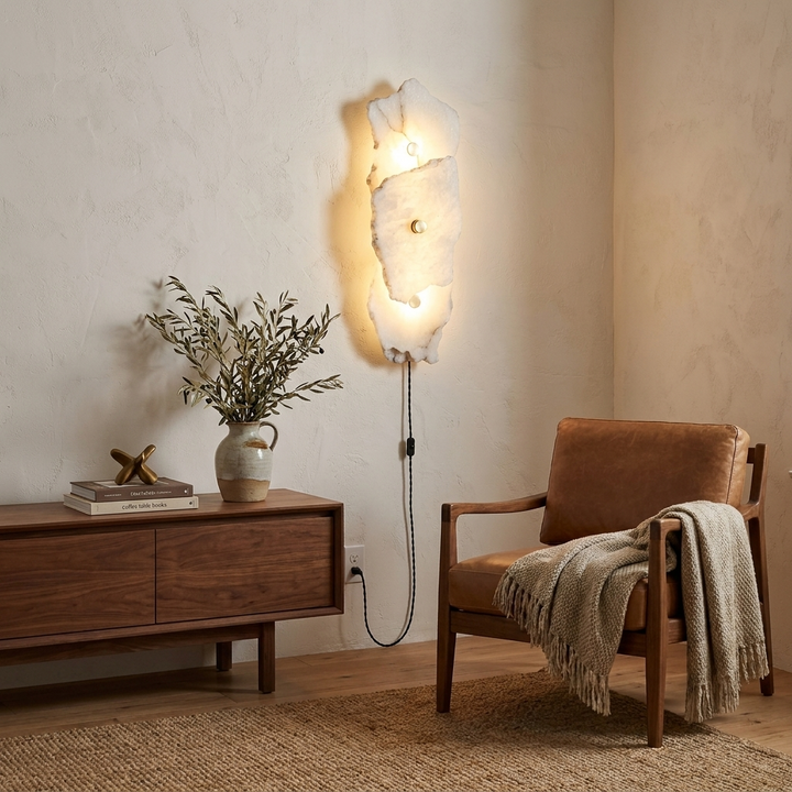 Petra Alabaster Plug-in Wall Lamp