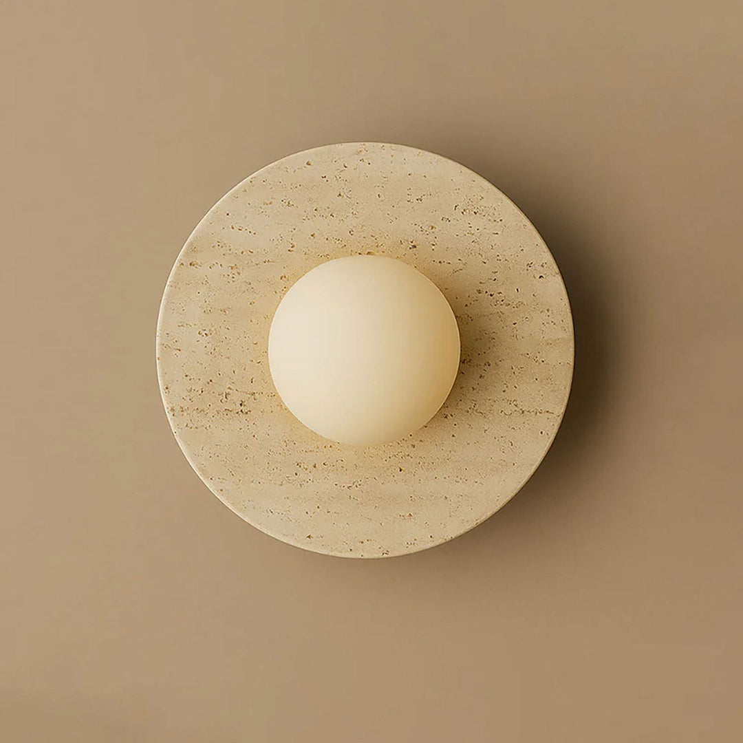Pietraluna Round Stone Disc Wall Sconce