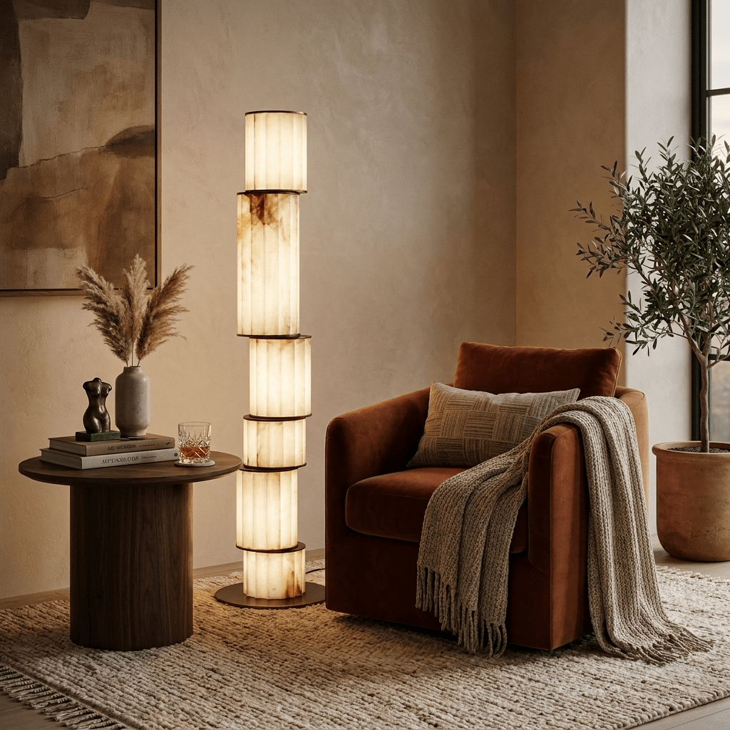 Pillar Alabaster Floor Lamp - Vakkerlight