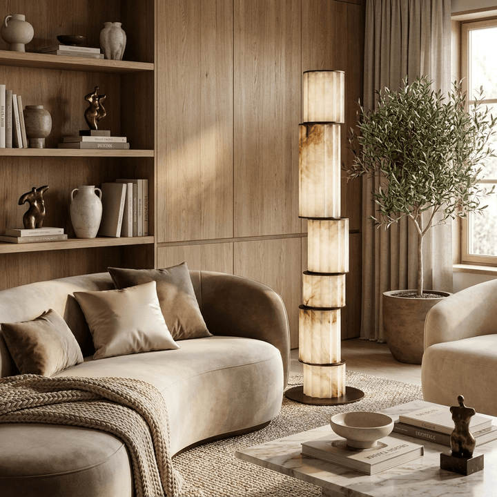Pillar Alabaster Floor Lamp - Vakkerlight