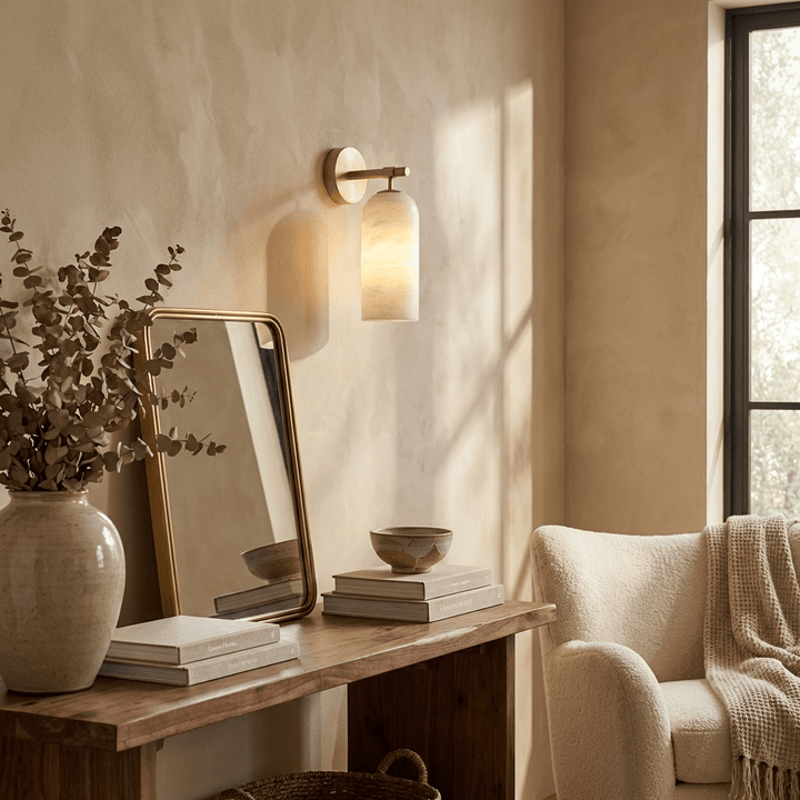 Pillar Alabaster Wall Sconce - Vakkerlight