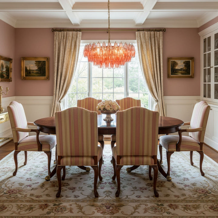 Pink Polygon Drop Chandelier - Vakkerlight