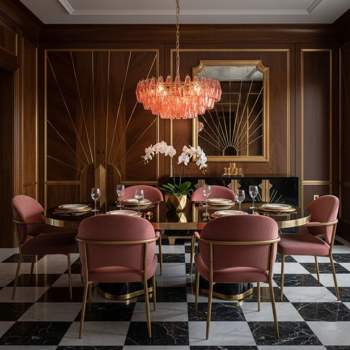 Pink Polygon Drop Chandelier - Vakkerlight