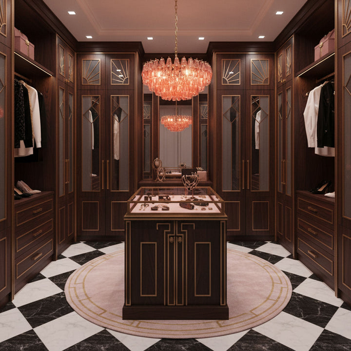 Pink Polygon Drop Chandelier - Vakkerlight