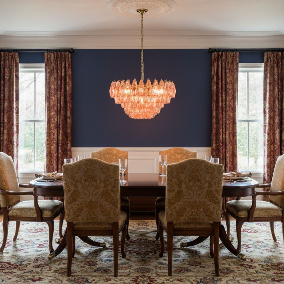 Pink Polygon Drop Chandelier - Vakkerlight