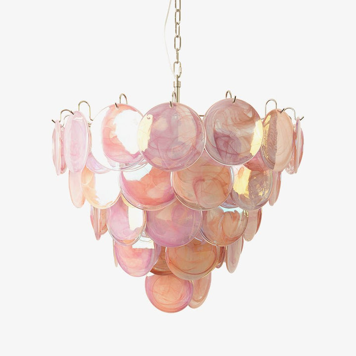 Pink Murano Disc Chandelier - Vakkerlight