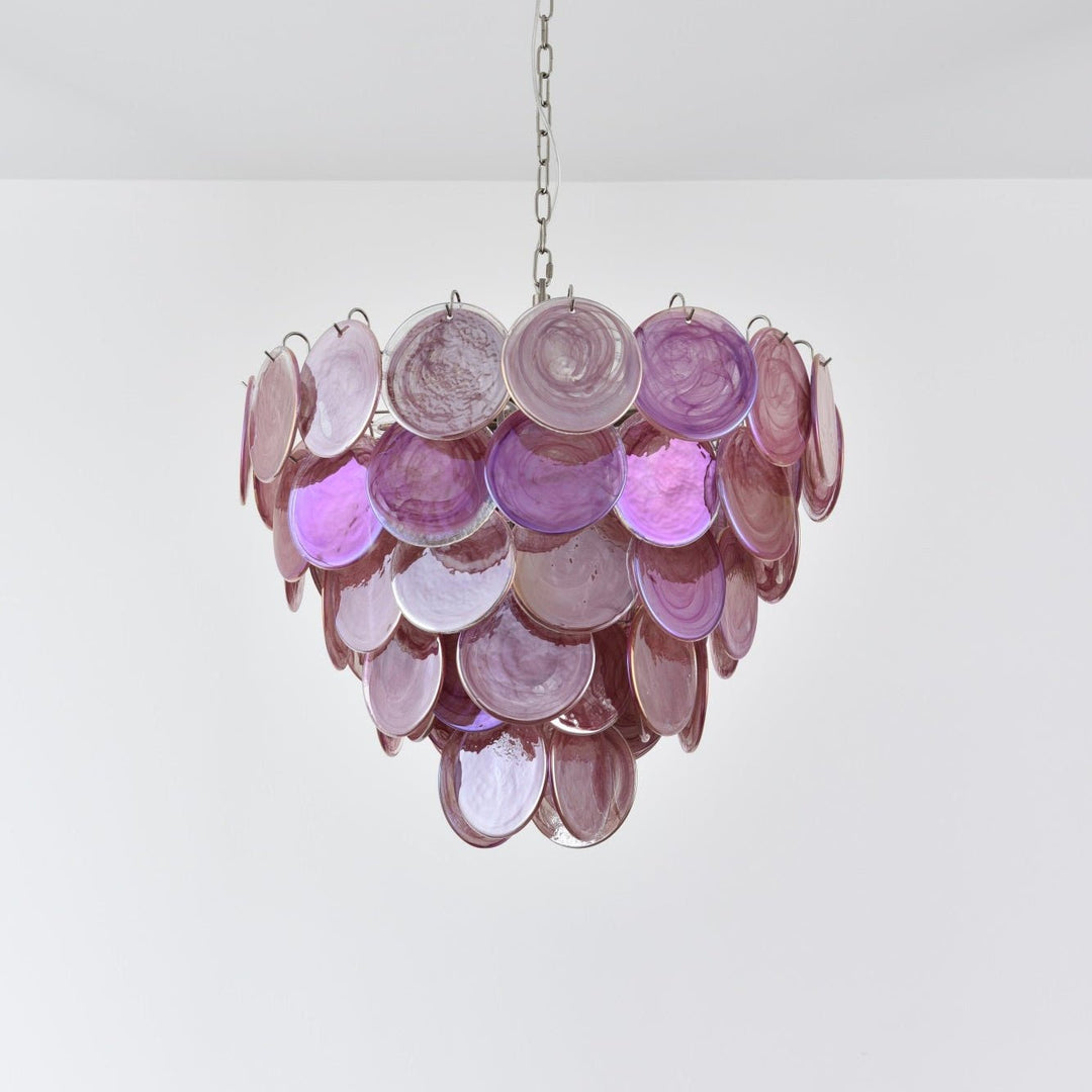 Pink Murano Disc Chandelier - Vakkerlight