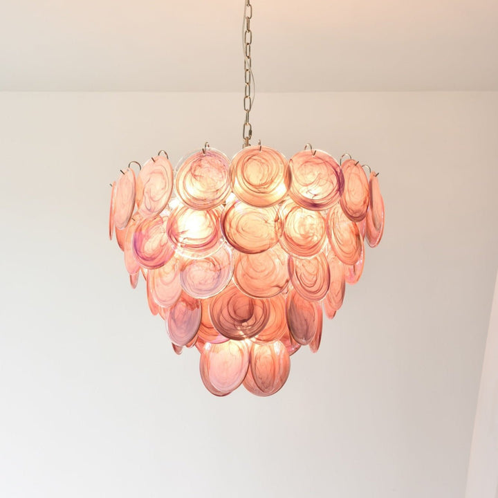Pink Murano Disc Chandelier - Vakkerlight