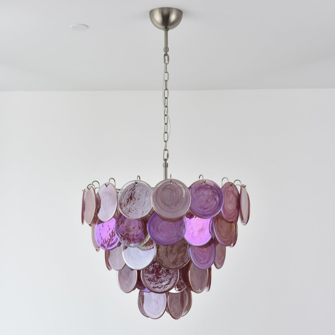 Pink Murano Disc Chandelier - Vakkerlight
