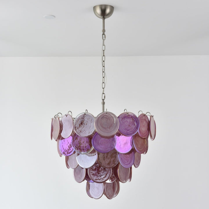 Pink Murano Disc Chandelier - Vakkerlight