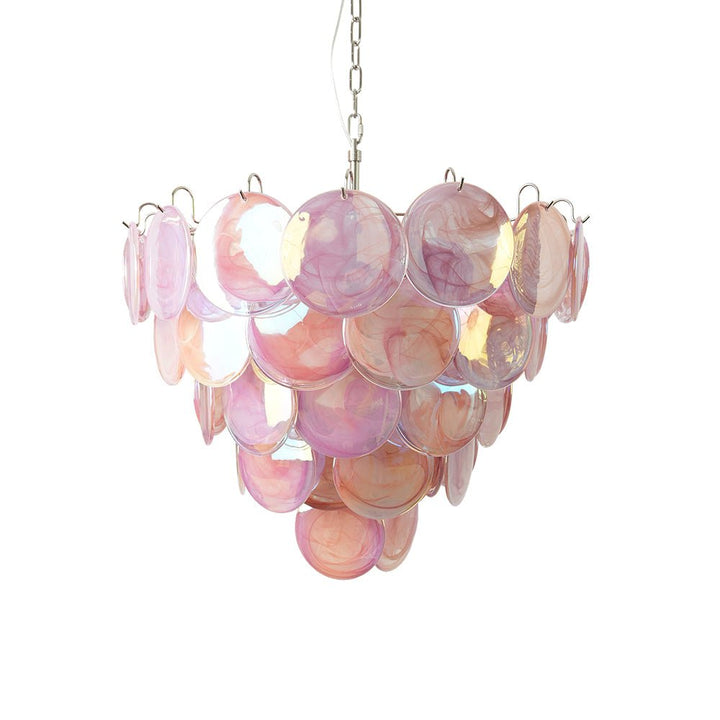 Pink Murano Disc Chandelier - Vakkerlight