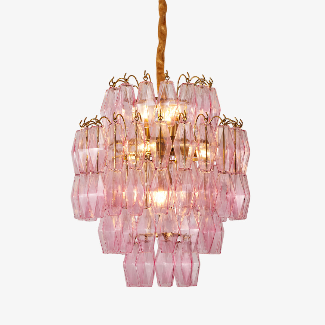 Pink Murano Glass Prism Chandelier - Vakkerlight
