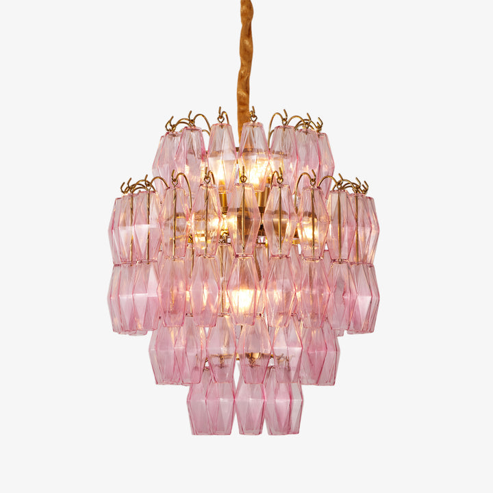 Pink Murano Glass Prism Chandelier - Vakkerlight