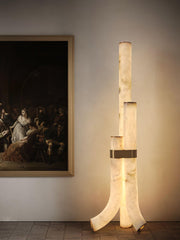 Piped Marble Floor Lamp