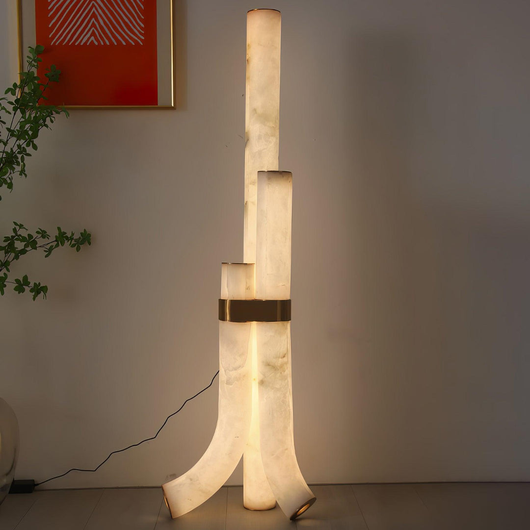 Piped Alabaster Floor Lamp - Vakkerlight