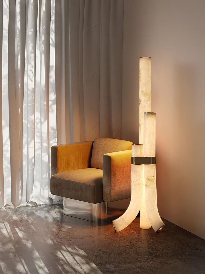 Piped Alabaster Floor Lamp - Vakkerlight