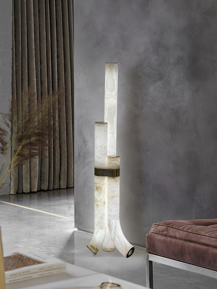 Piped Alabaster Floor Lamp - Vakkerlight