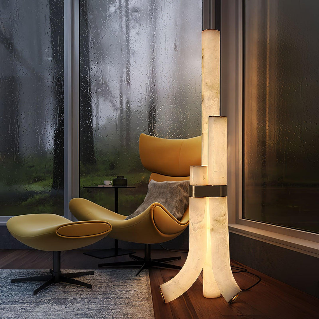 Piped Alabaster Floor Lamp - Vakkerlight