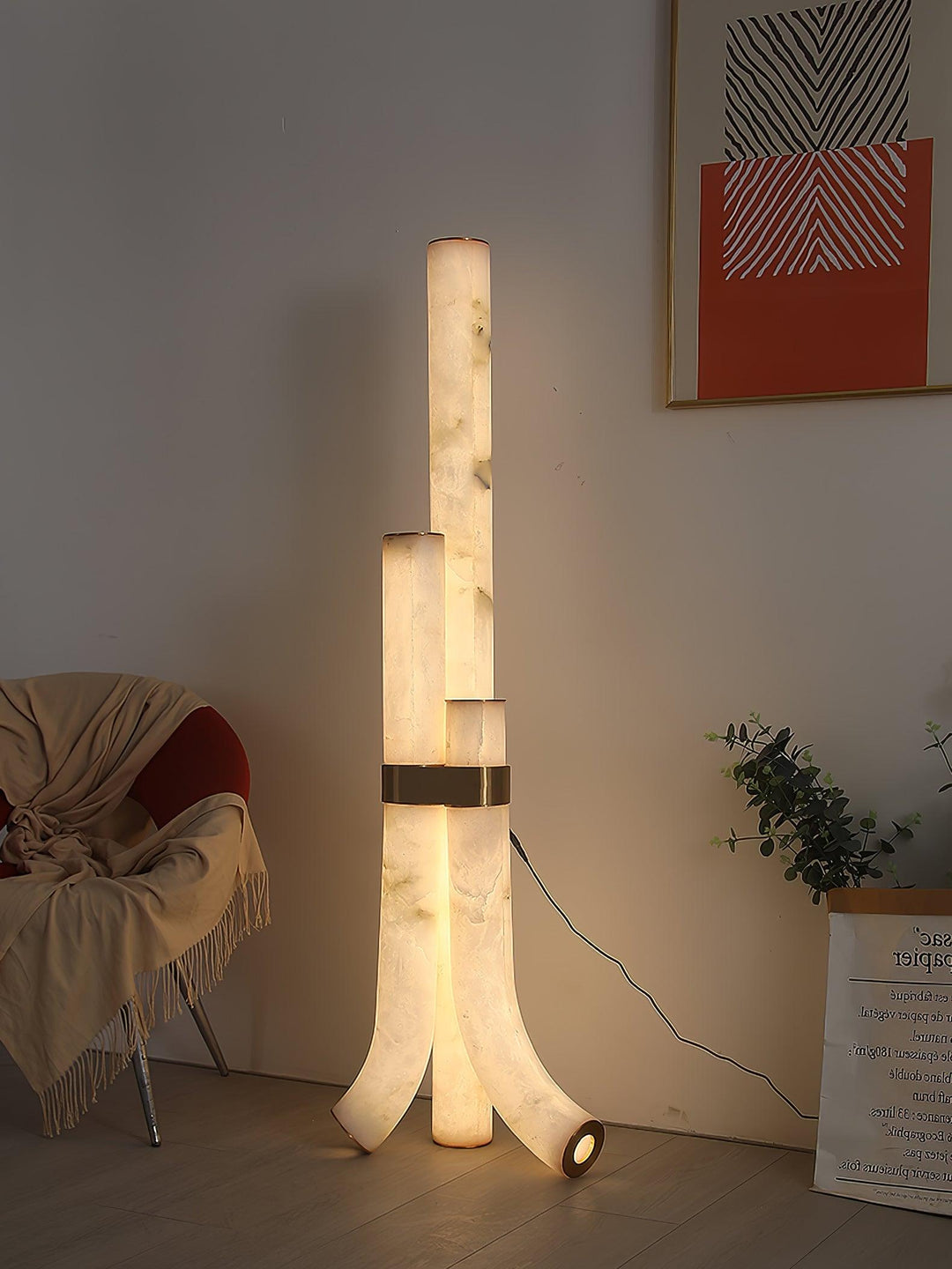 Piped Alabaster Floor Lamp - Vakkerlight