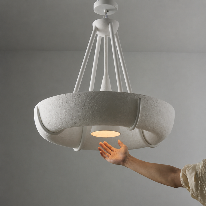Plaster Drum Chandelier
