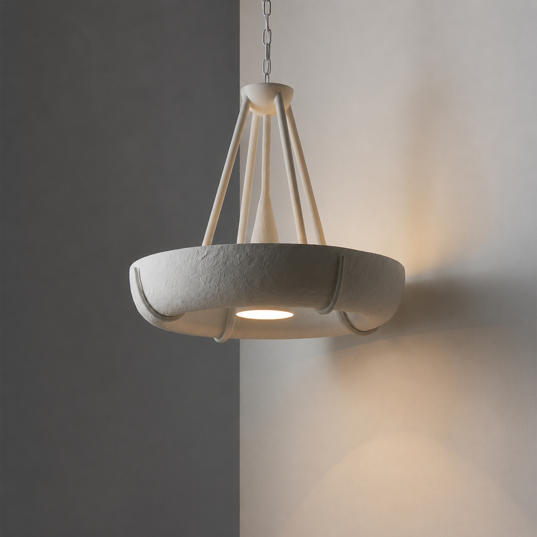 Plaster Drum Chandelier