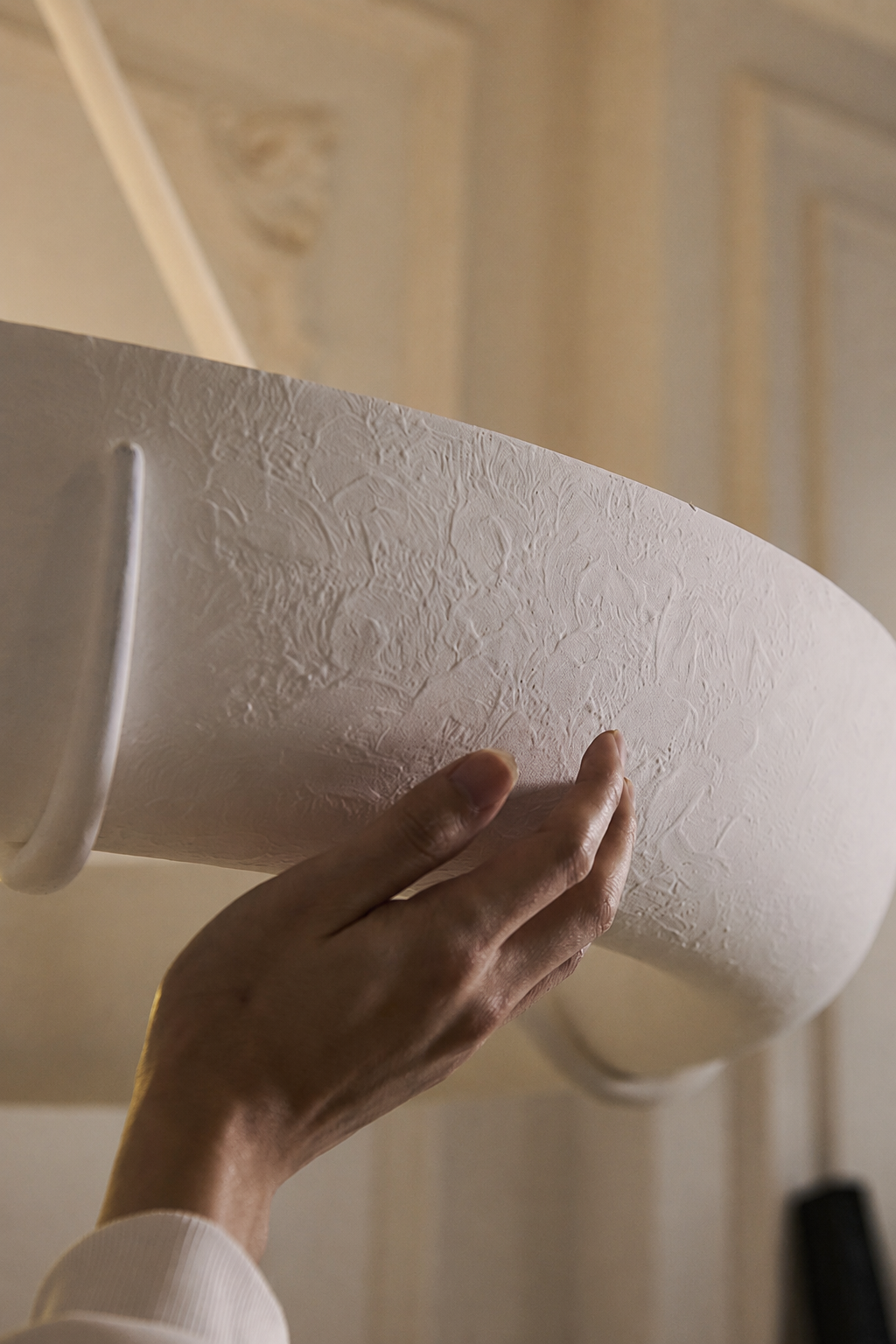 Plaster Drum Chandelier
