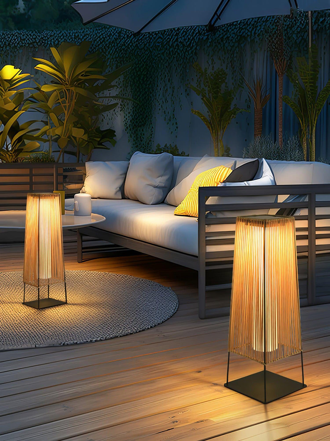 Plastic Rattan Outdoor Post Light - Vakkerlight