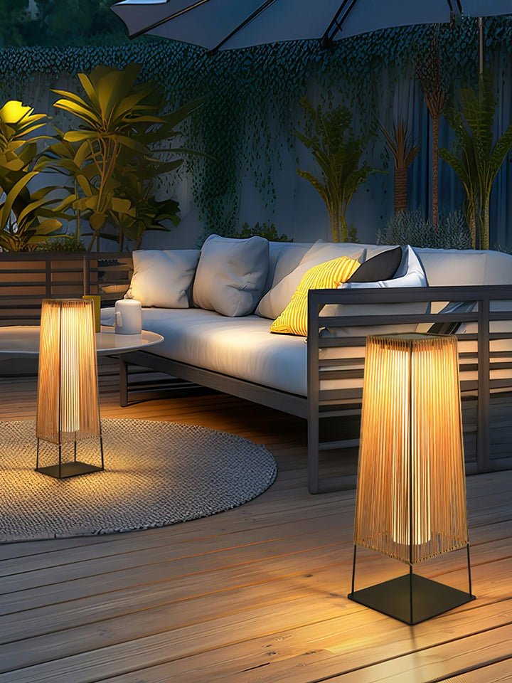 Plastic Rattan Outdoor Post Light - Vakkerlight