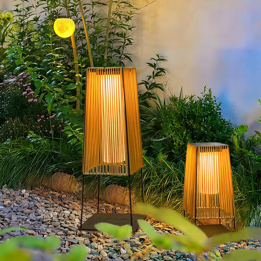 Plastic Rattan Outdoor Post Light - Vakkerlight