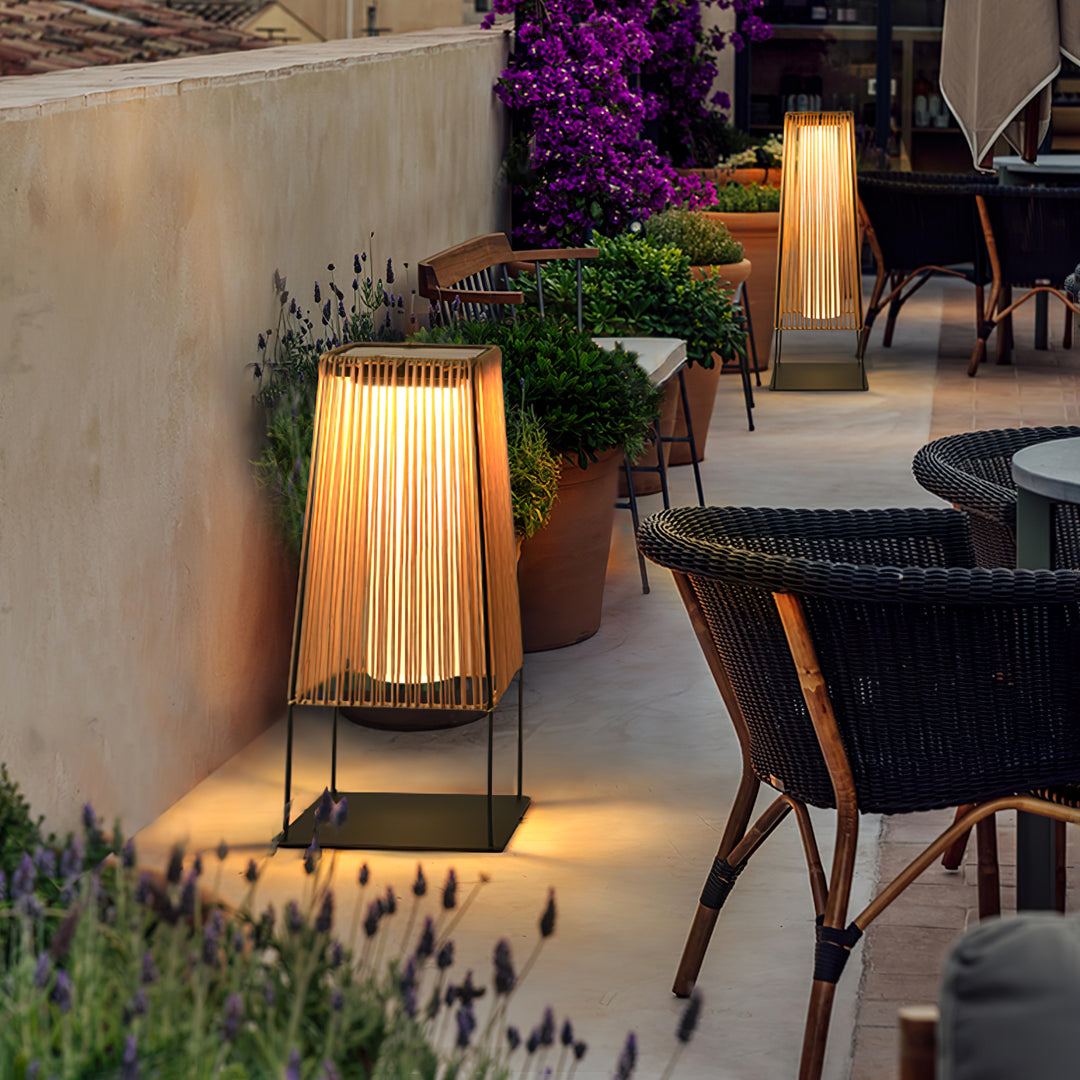 Plastic Rattan Outdoor Post Light - Vakkerlight