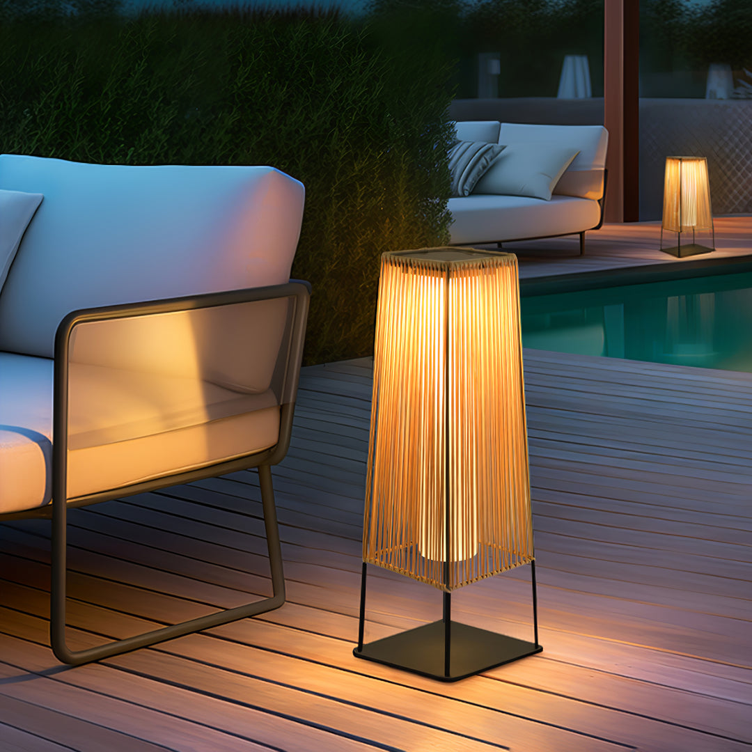 Plastic Rattan Outdoor Post Light - Vakkerlight