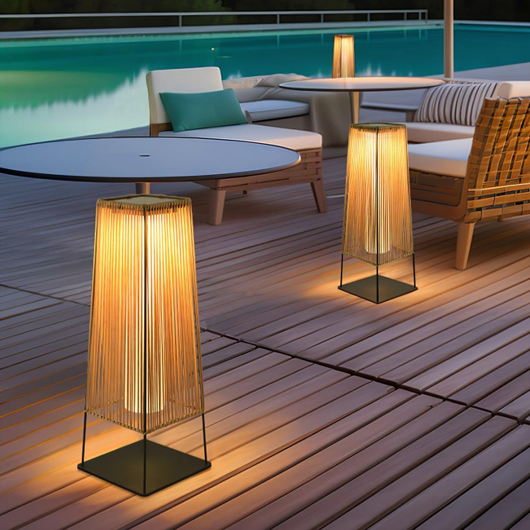 Plastic Rattan Outdoor Post Light - Vakkerlight