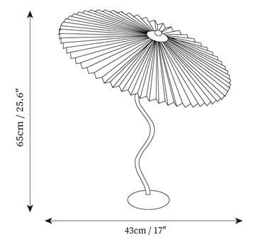 Pleated Hat Table Lamp — Dimension drawings 1