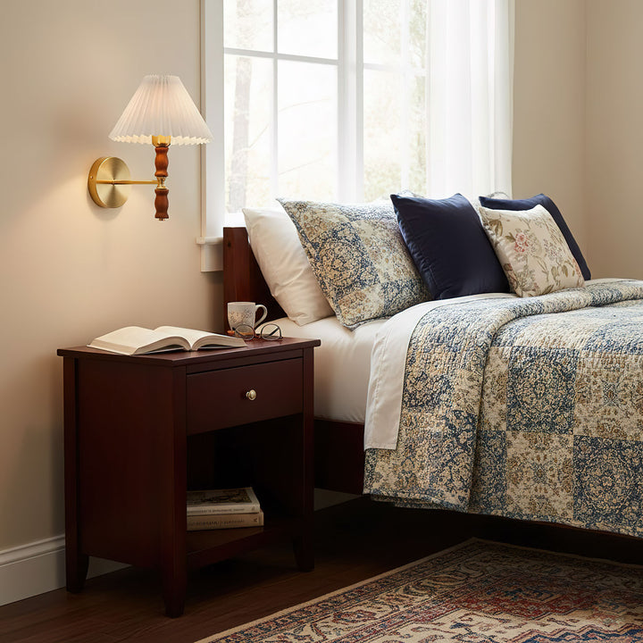 Pleated Walnut Wall Light - Vakkerlight