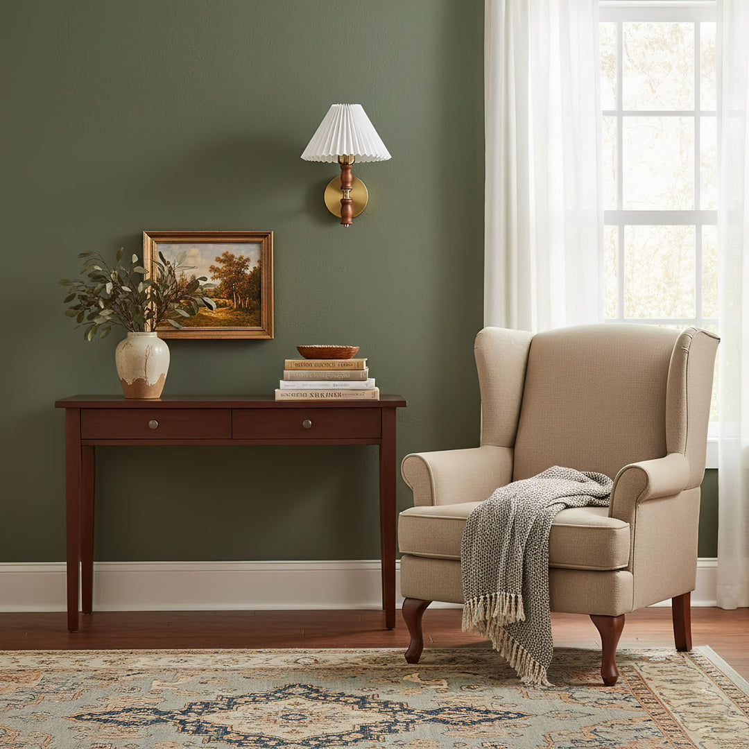 Pleated Walnut Wall Light - Vakkerlight