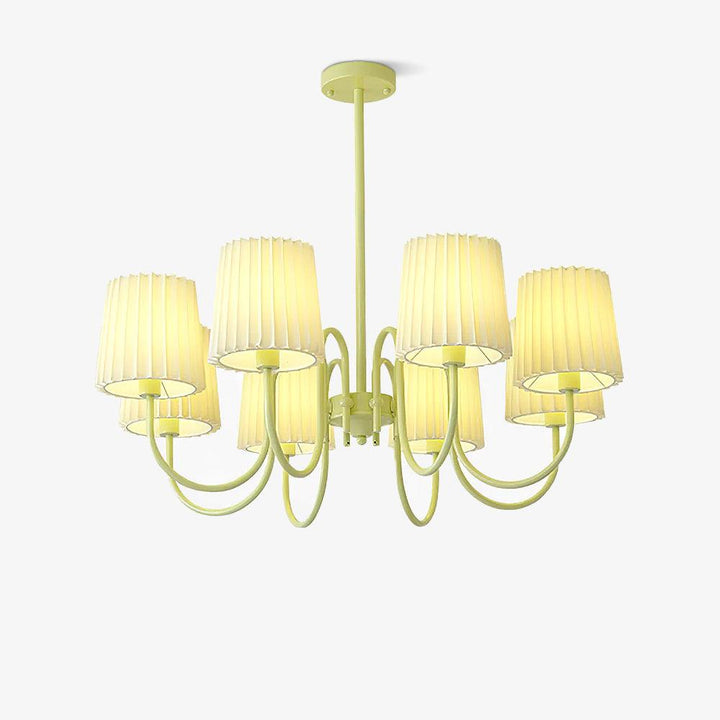 Pleated Fabric Matcha Chandelier - Vakkerlight