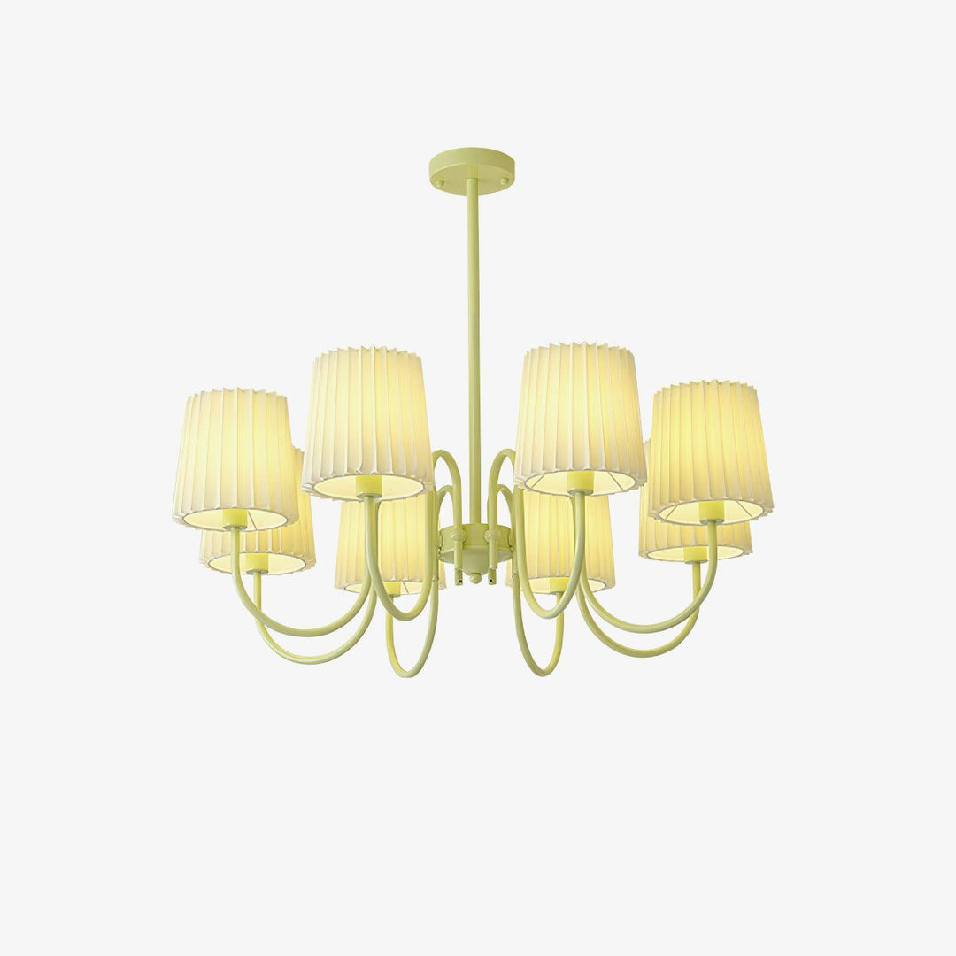 Pleated Fabric Matcha Chandelier - Vakkerlight