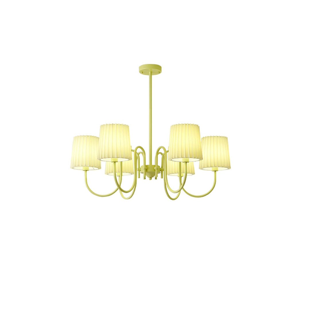 Pleated Fabric Matcha Chandelier - Vakkerlight