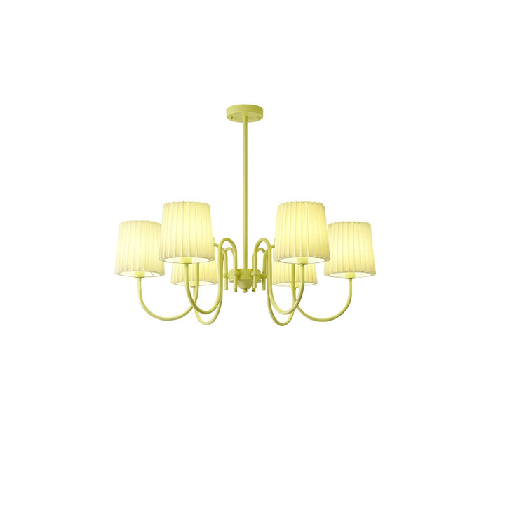 Pleated Fabric Matcha Chandelier - Vakkerlight