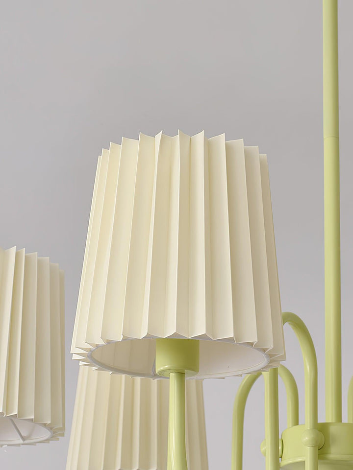 Pleated Fabric Matcha Chandelier - Vakkerlight