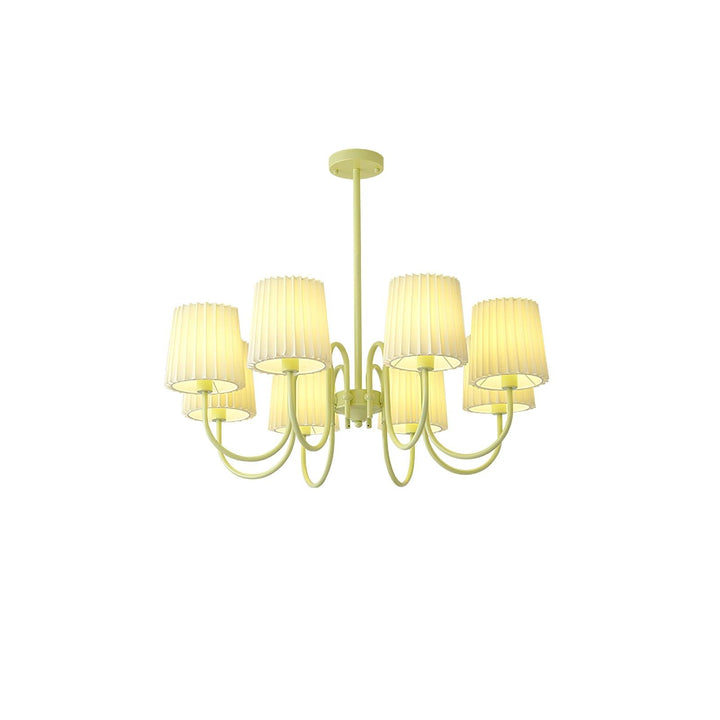 Pleated Fabric Matcha Chandelier - Vakkerlight