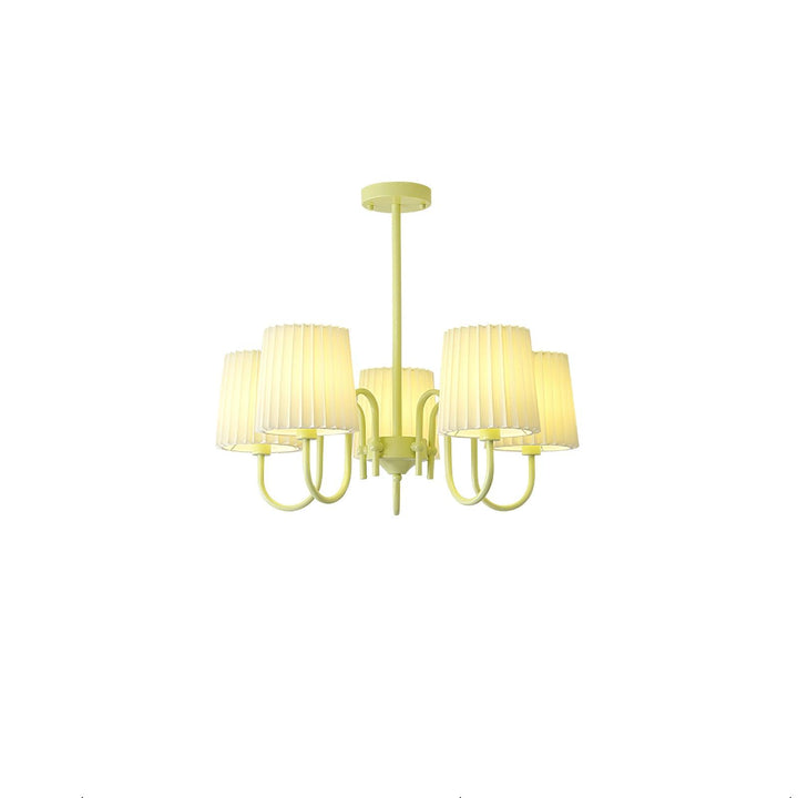 Pleated Fabric Matcha Chandelier - Vakkerlight