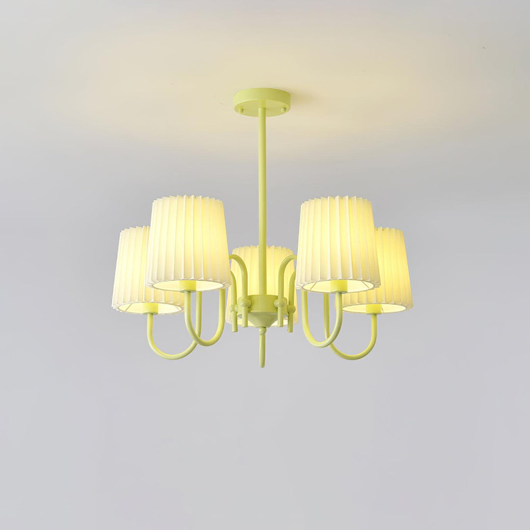 Pleated Fabric Matcha Chandelier - Vakkerlight