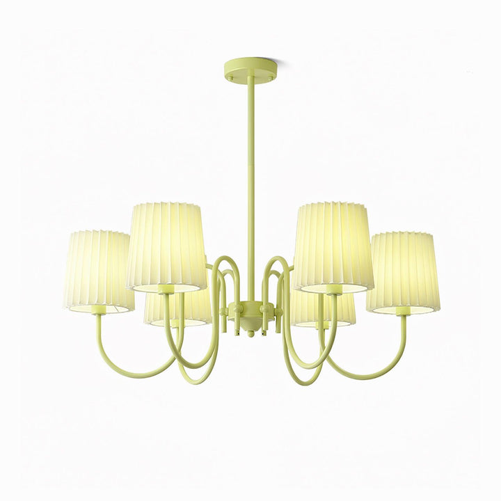 Pleated Fabric Matcha Chandelier - Vakkerlight