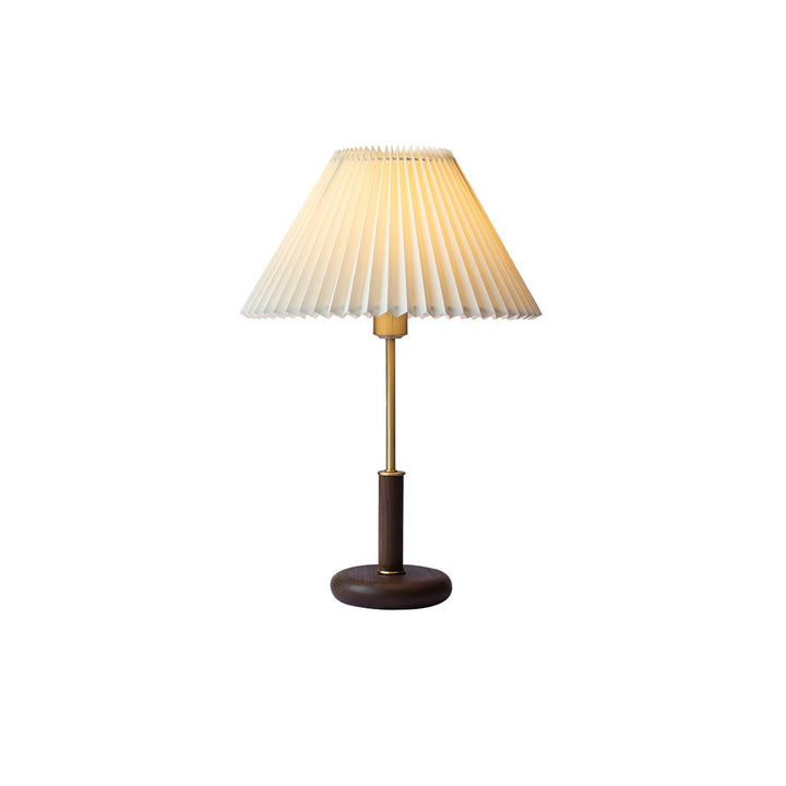 Pleated Walnut Table Lamp - Vakkerlight