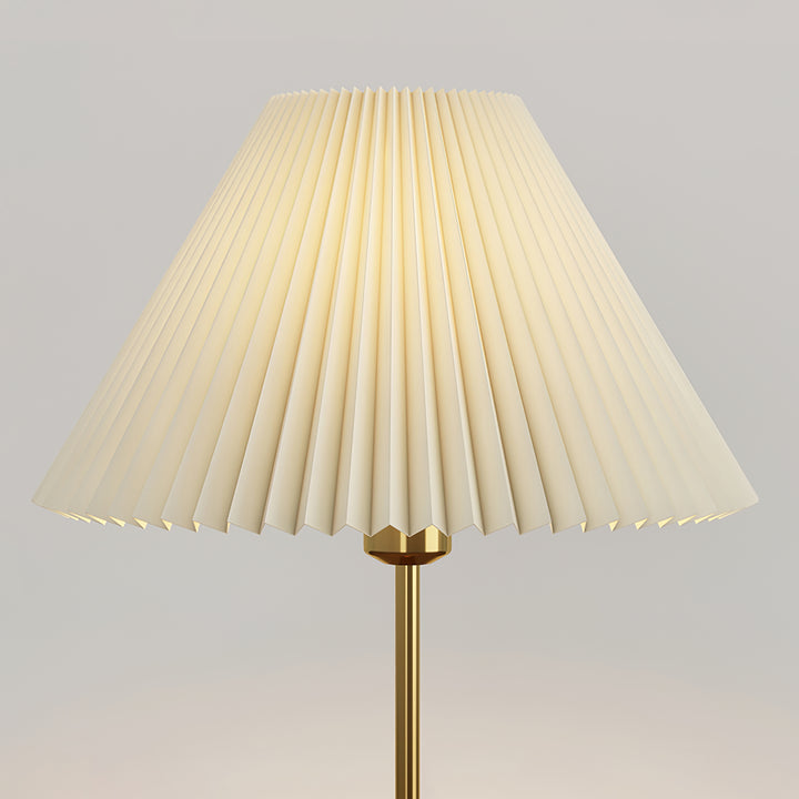 Pleated Walnut Table Lamp