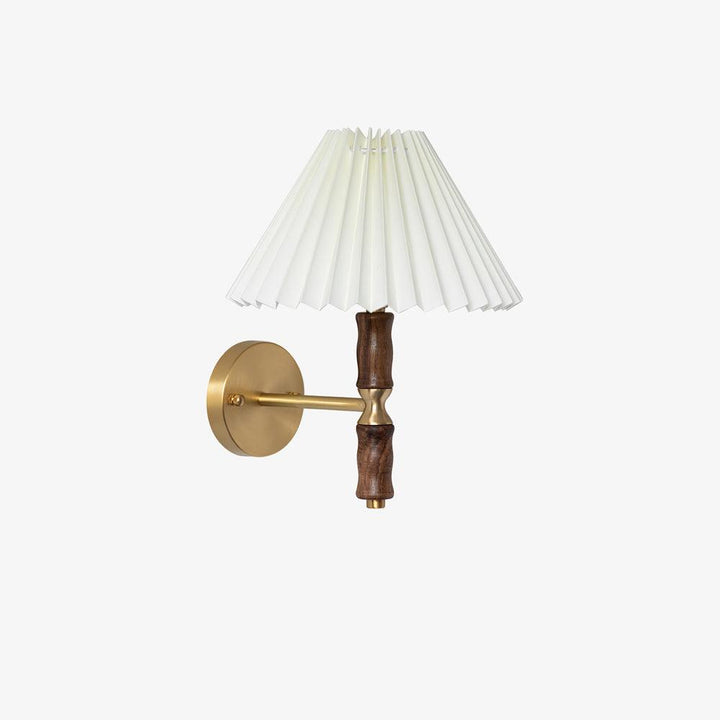 Pleated Walnut Wall Light - Vakkerlight