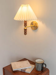 Pleated Walnut Wall Light - Vakkerlight
