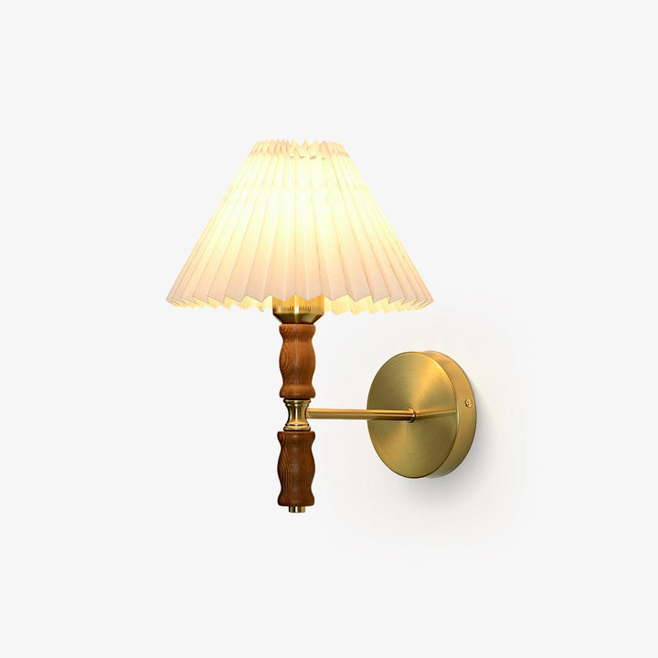 Pleated Walnut Wall Light - Vakkerlight