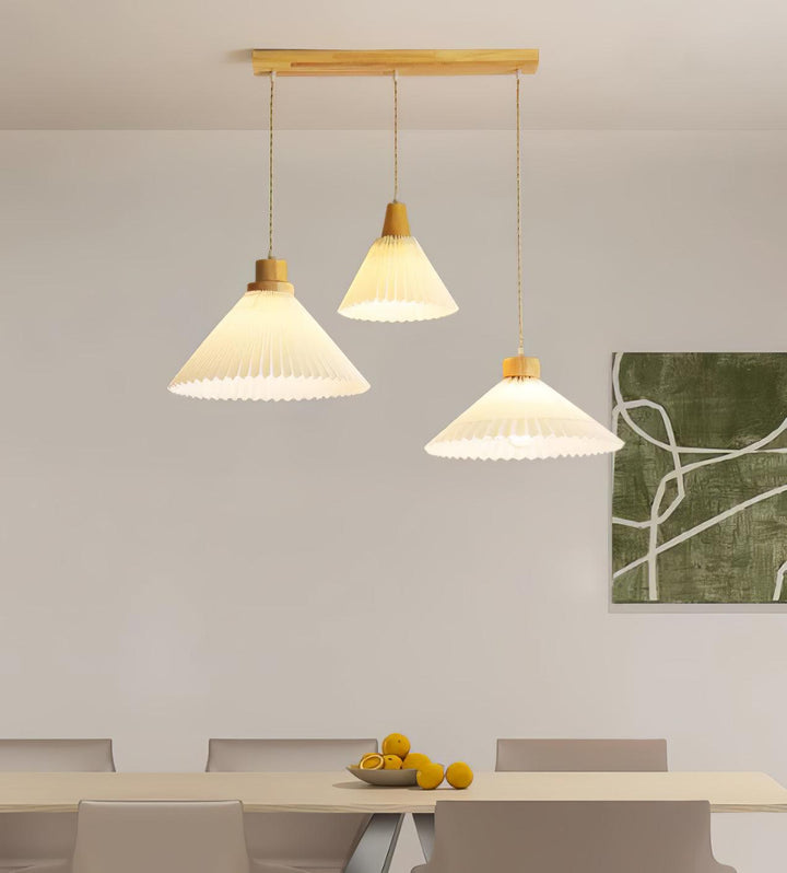 Pleated Wooden Pendant Light - Vakkerlight